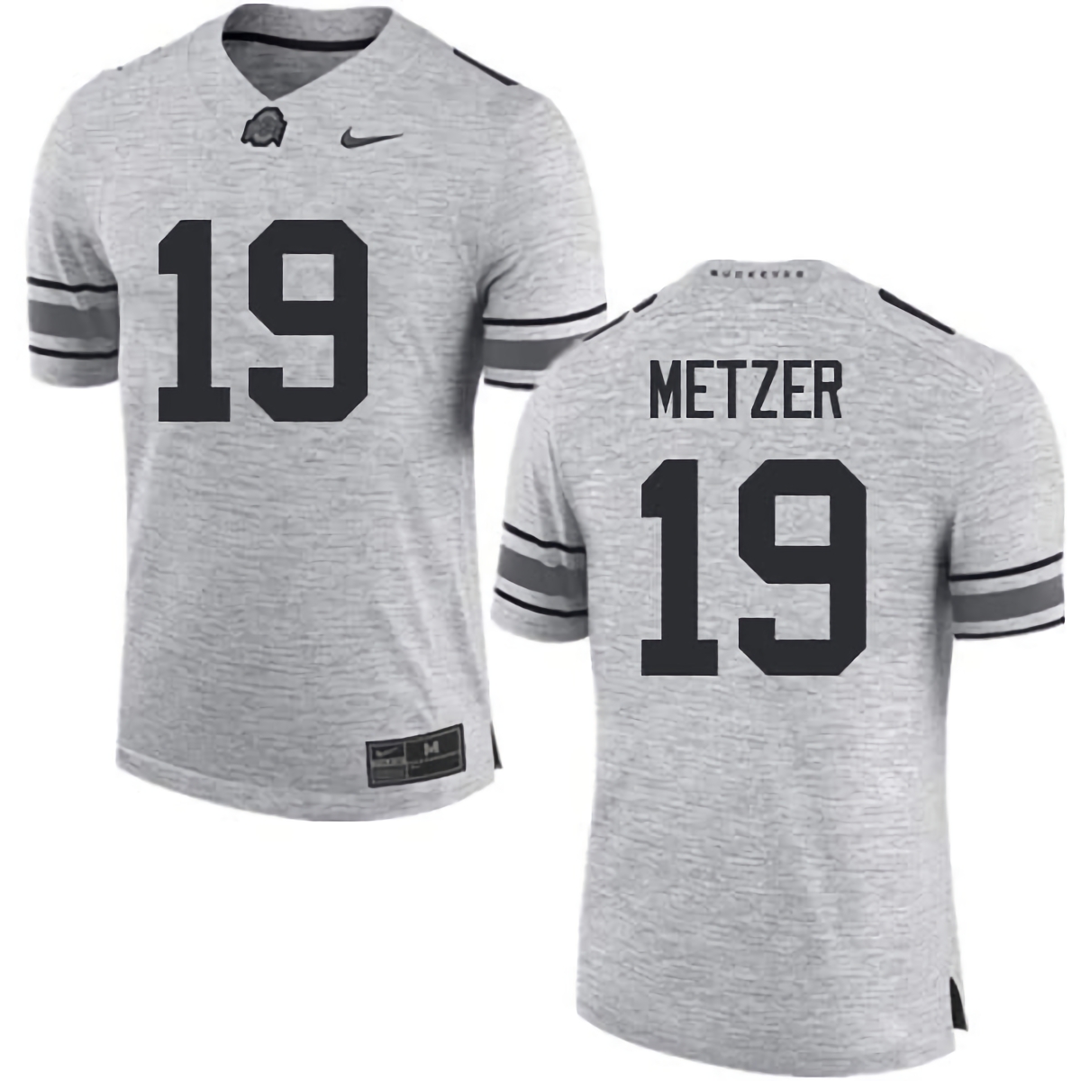 Jake Metzer Ohio State Buckeyes Men's NCAA #19 Nike Gray College Stitched Football Jersey HBF2156EO